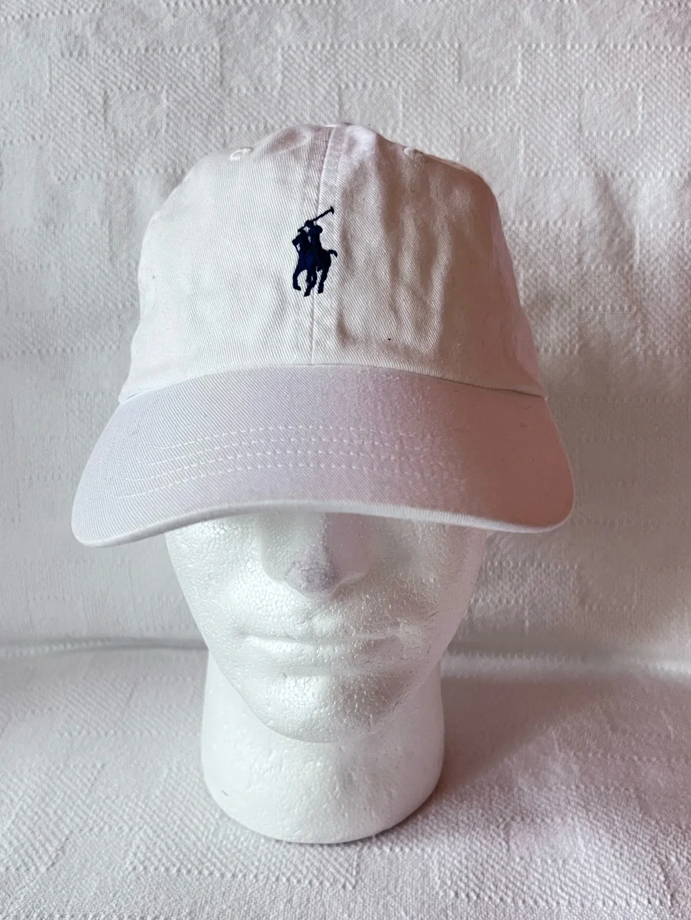 Polo by Ralph Lauren White Cap with Blue and Gold Label